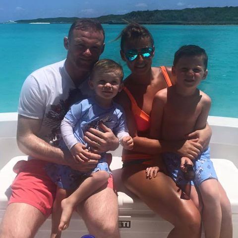 Wayne und Coleen Rooney mit ihren Kindern Klay und Kai