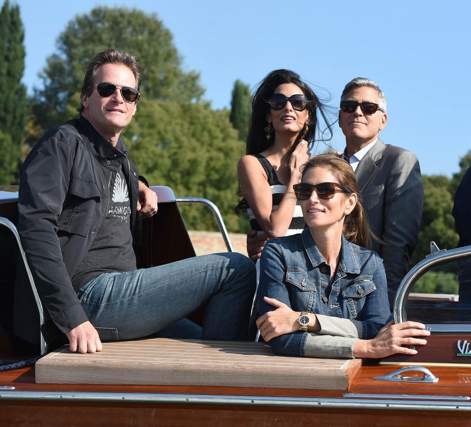 George Clooney: Amal + George Clooney mit Rande Gerber und Cindy Crawford. Amal + George Clooney mit Rande Gerber und Cindy Crawford.