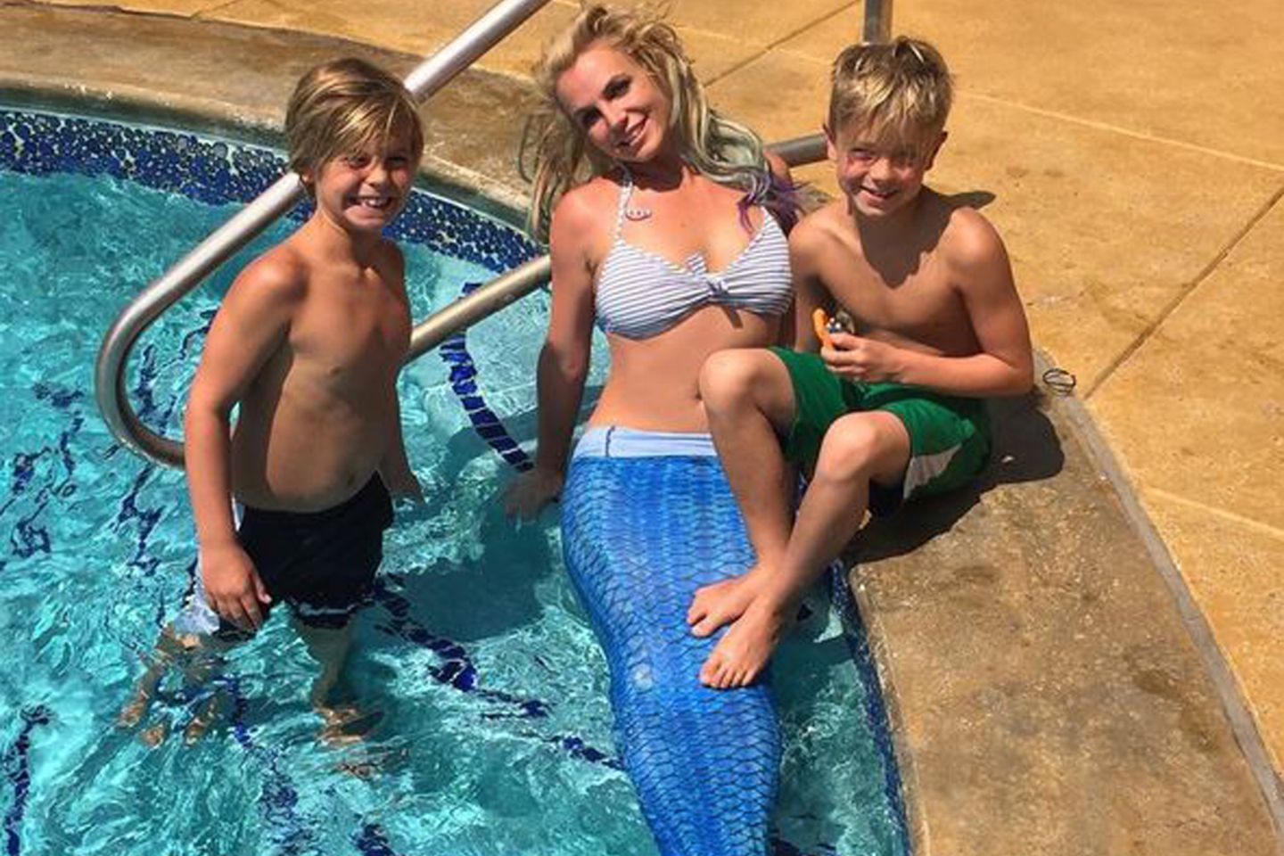 Britney Spears und ihre Söhne Sean Preston (li.) und Jayden James