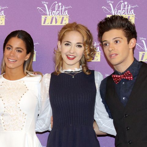 Die "Violetta"-Stars Martina Stoessel, Mercedes Lambre and Ruggero Pasquarelli (v.l.n.r)