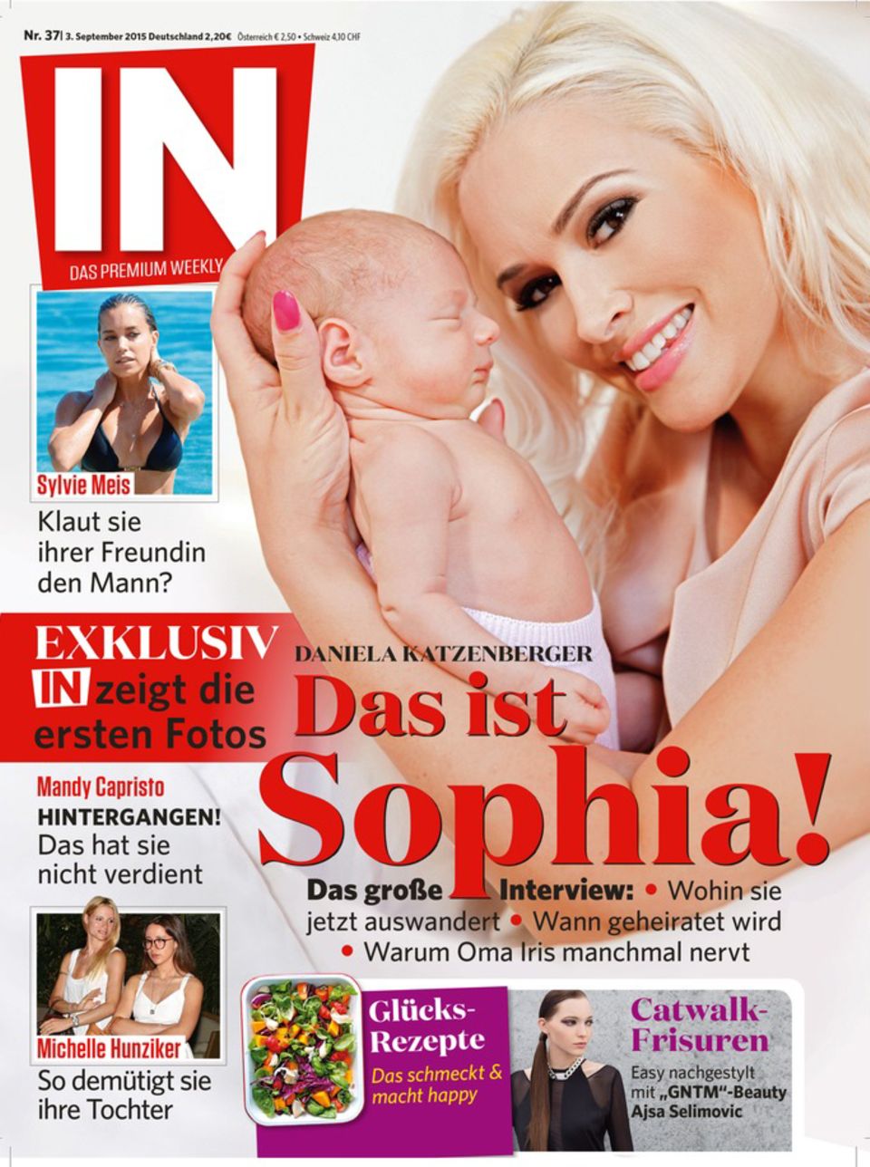 Lucas Cordalis + Daniela Katzenberger: Mutter und Tochter zieren das Cover der Zeitschrift "In". Mutter und Tochter zieren das Cover der Zeitschrift "In".