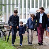 Patchwork royal: Prinz Joachim mit seinen vier Kindern (v.l.) Nikolai, Henrik, Felix und Athena bei einem Festival im August 2015.