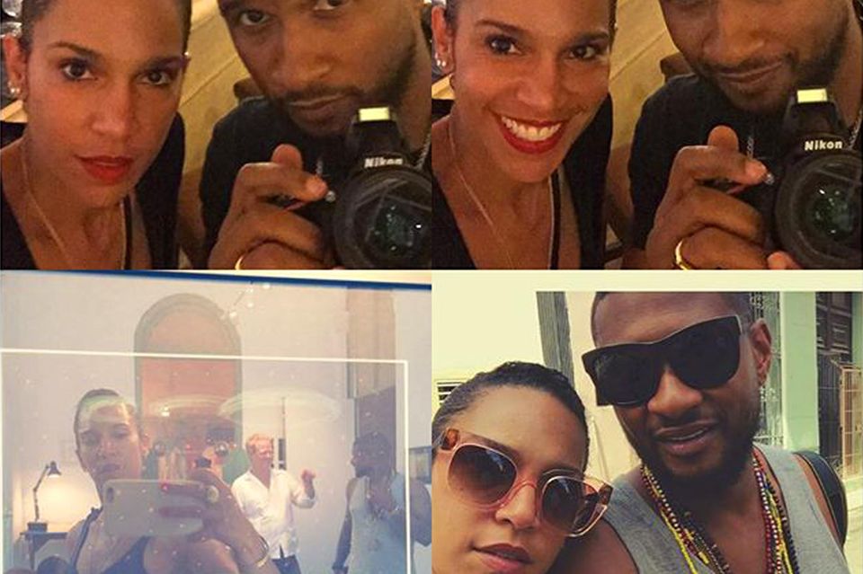 Usher: Zeigt Usher auf diesen Urlaubsfotos seinen Ehering? Zeigt Usher auf diesen Urlaubsfotos seinen Ehering?