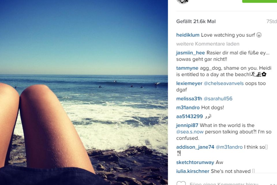 Dieser Strand-Schnappschuss von Heidi Klum sorgte im Netz für eine Diskussion.