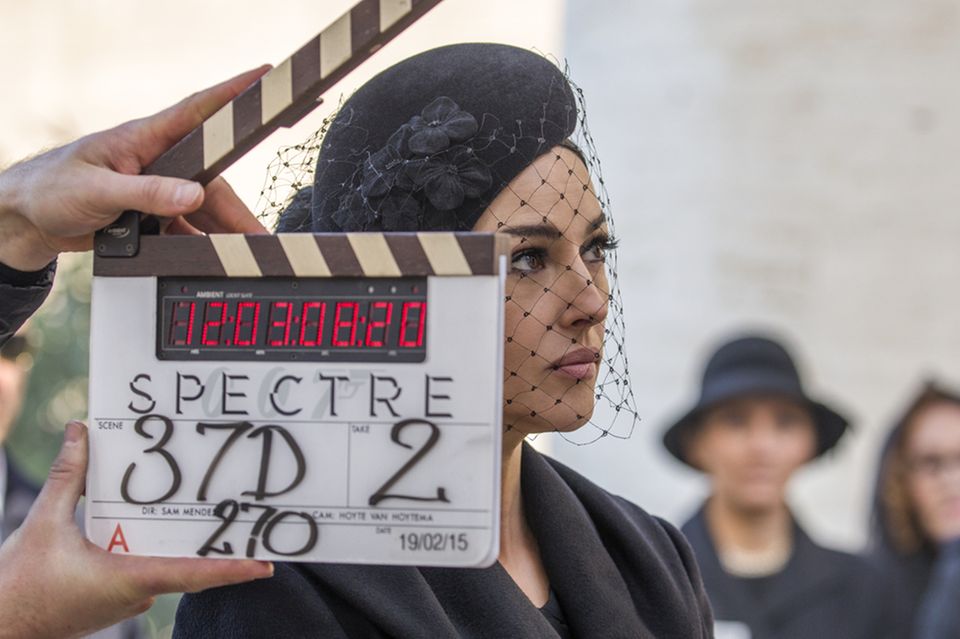 Und Action! Monica Bellucci im Februar dieses Jahres am römischen Set zum neuen Bond-Spektakel "Spectre"
