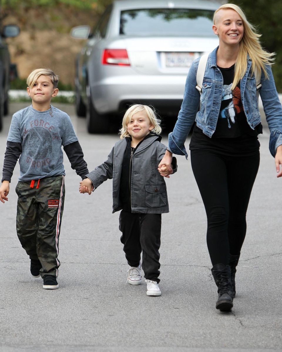 Gavin Rossdale: Mindy Mann unterwegs mit Kingston und Zuma Mindy Mann mit Kingston und Zuma