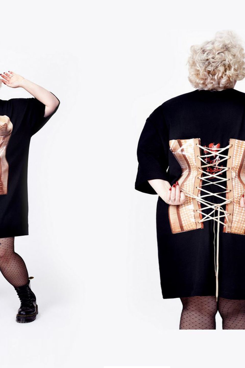 Für umgerechnet knapp 150 Euro gibt es das limitierte Plus-Size-Shirt von Beth Ditto und Jean Paul Gaultier zu kaufen. Für umgerechnet knapp 150 Euro gibt es das limitierte Plus-Size-Shirt von Beth Ditto und Jean Paul Gaultier zu kaufen.