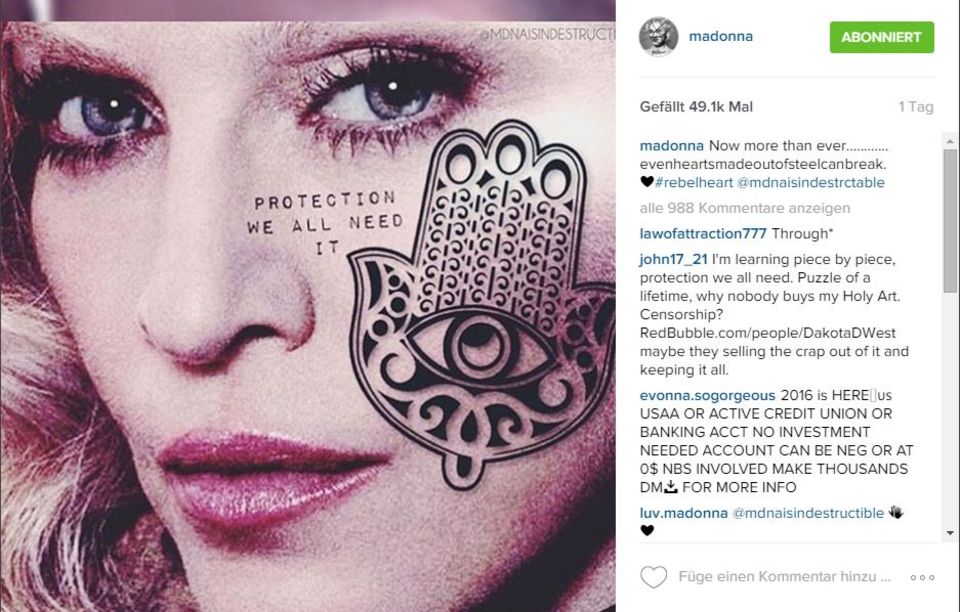 Madonnas Instagram-Post