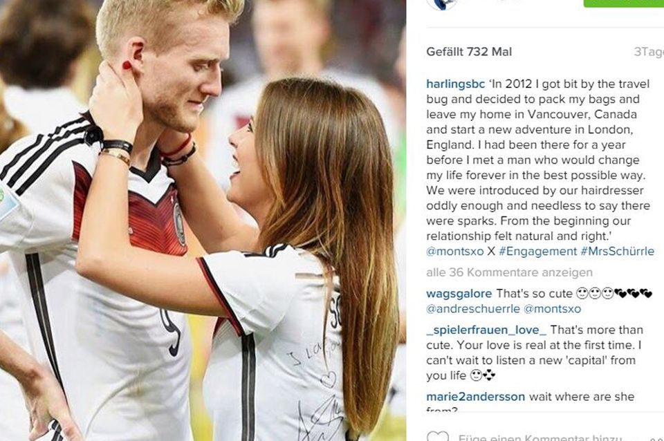 Süße Liebeserklärung auf Instagram: Montana schwärmt von ihrer Liebe zu Fußball-Profi André Schürrle.