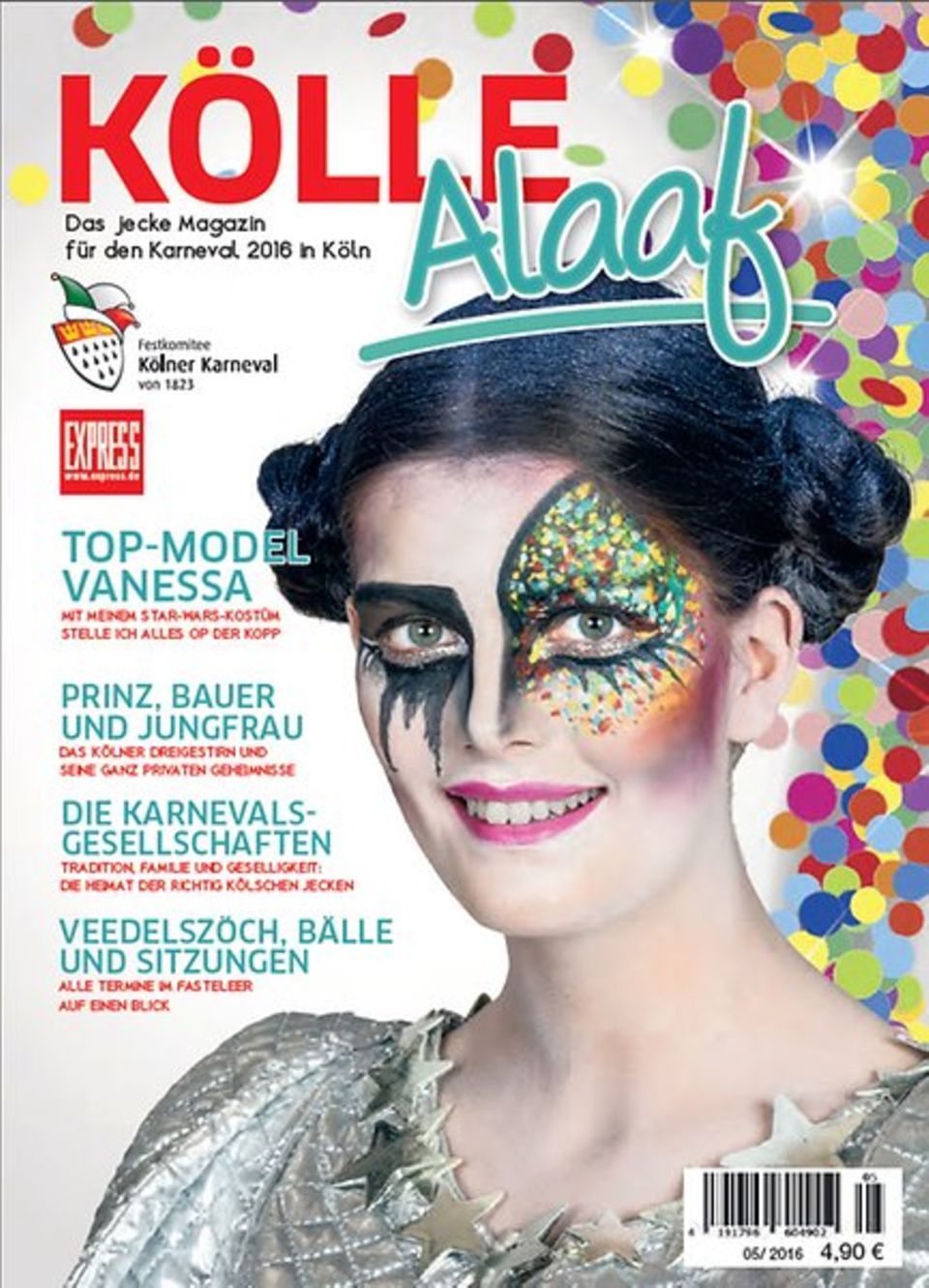 Vanessa Fuchs auf dem Cover des Express-Jecke-Magazins "Kölle Alaaf"