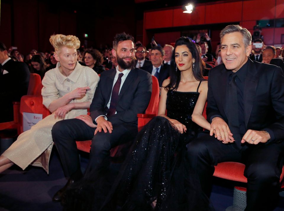 Amal Clooney, George Clooney, Tilda Swinton, Sandro Kopp Amal Clooney, George Clooney, Tilda Swinton, Sandro Kopp