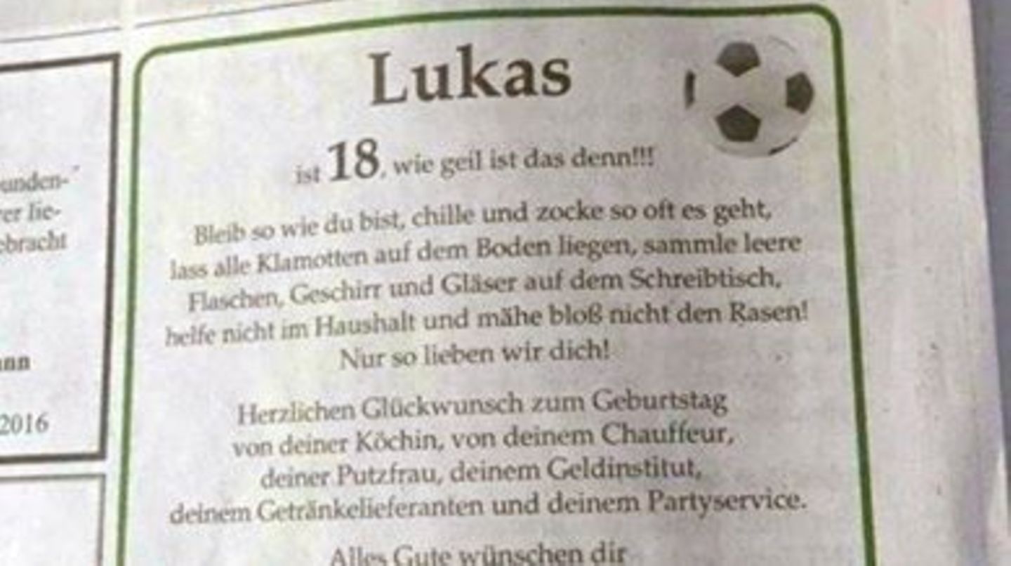 Geburtstagsgruß Peinlich oder lustig? GALA.de