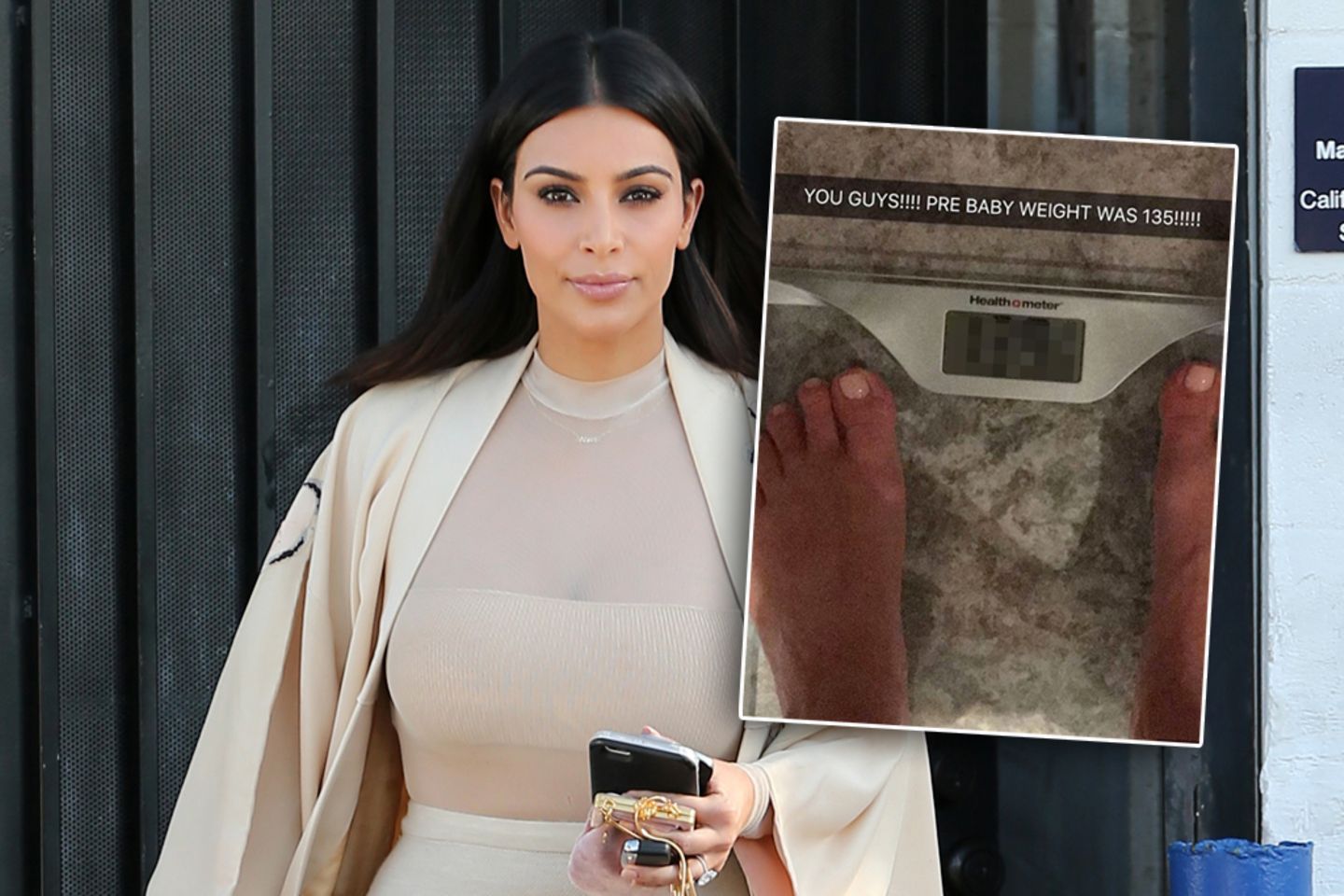 Kim Kardashian: Sie zeigt ihr Gewicht auf der Waage