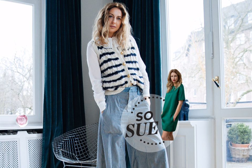 So Sue: Der "Stripy Stripes"-Look mit leichter Denimhose, Bluse und Pulli vom Flohmarkt. Der "Stripy Stripes"-Look mit leichter Denimhose, Bluse und Pulli vom Flohmarkt.