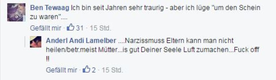 Ben Tewaag: Heftige Attacke gegen eigene Mutter Ben Tewaag: Heftige Attacke gegen eigene Mutter