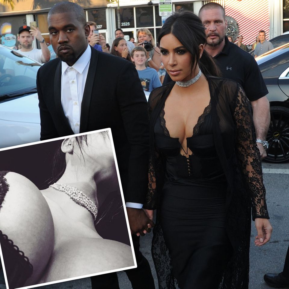 Kim Kardashian und Kanye West auf dem Weg zu einer Hochzeit