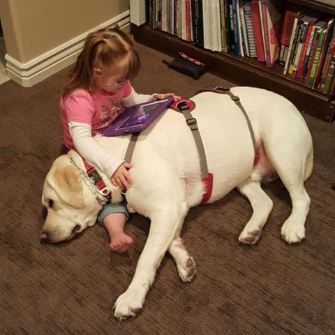 Sadie Brooks mit ihrem Hund Hero