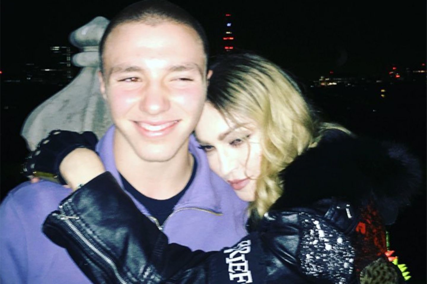 Madonna mit ihrem Sohn Rocco.