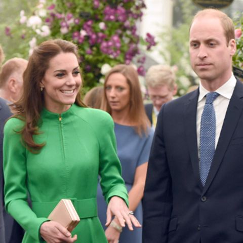 Herzogin Catherine, Prinz William und Prinz Harry auf der Chelsea Flower Show in London