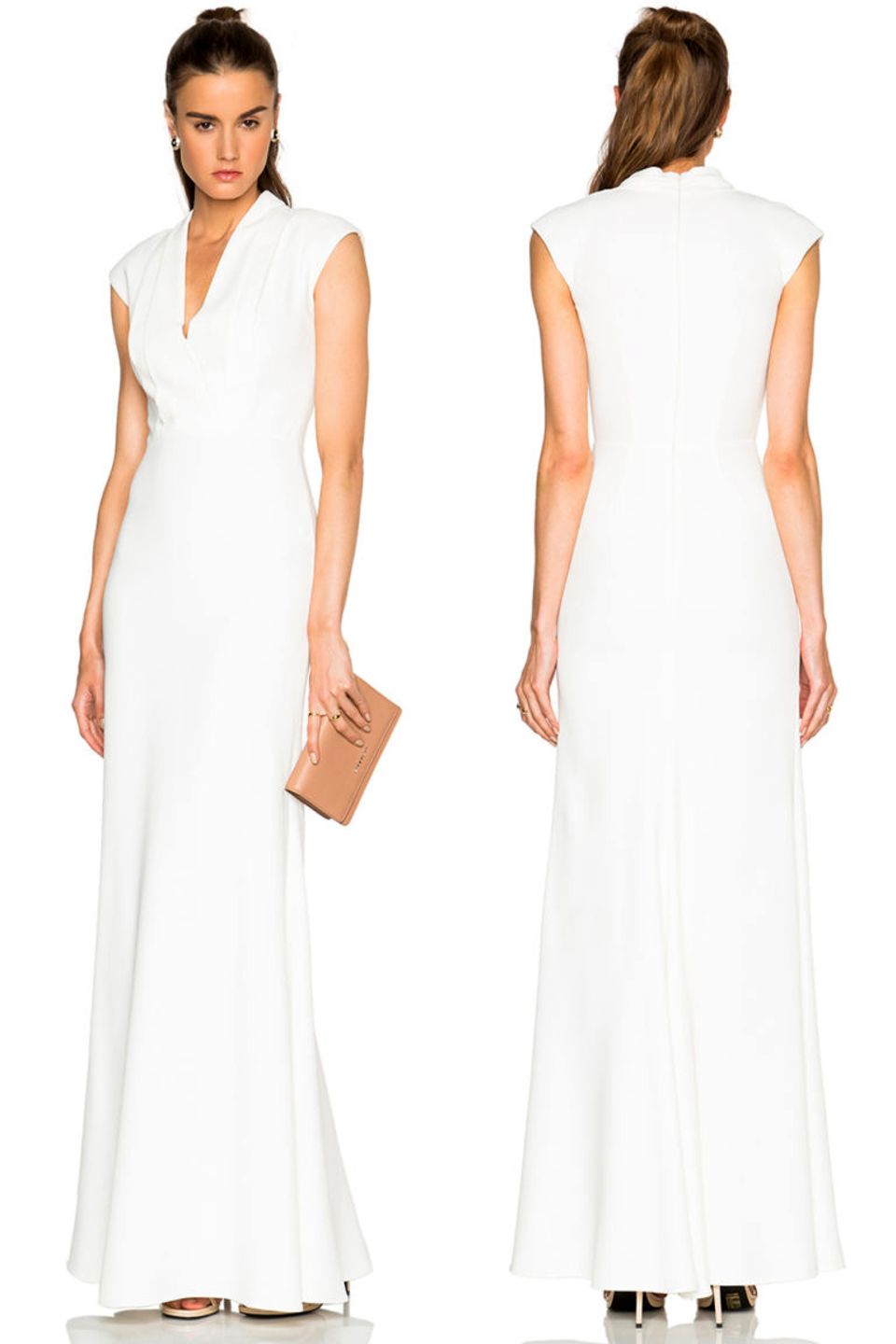 Keine Knopfleiste, ein anderer Ausschnitt, aber eindeutig angelehnt an Pippa Middletons Brautjungfernkleid ist der neue Entwurf von Alexander McQueen.
