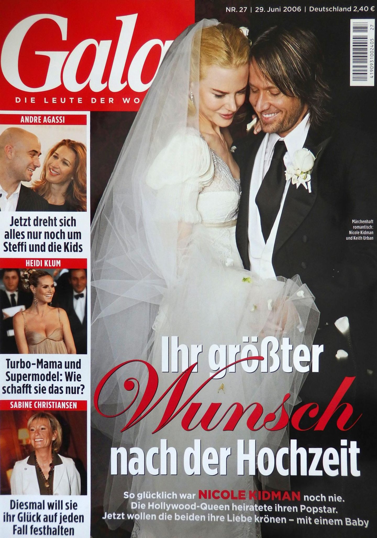 Nicole Kidman: Big news: das GALA-Cover zur Hochzeit am 25. Juni 2006. Big news: das GALA-Cover zur Hochzeit am 25. Juni 2006.