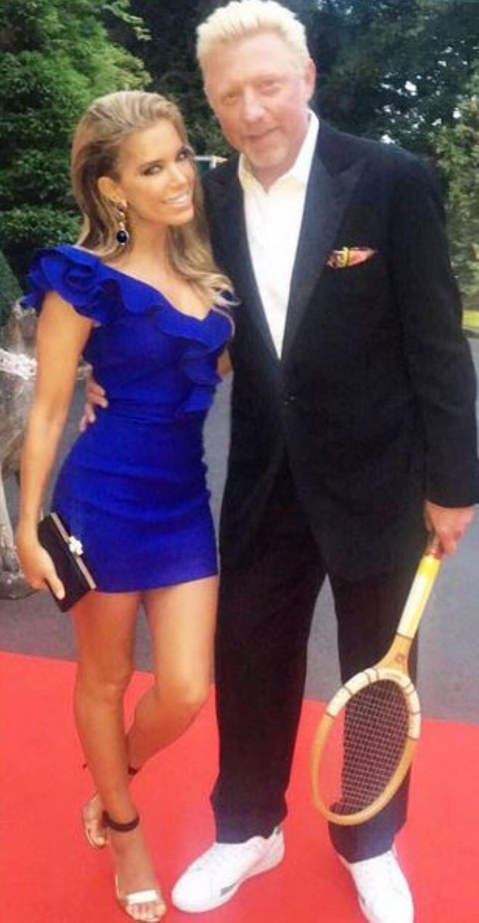 Auch Sylvie Meis feierte kräftig mit (hier mit Gastgeber Boris Becker)