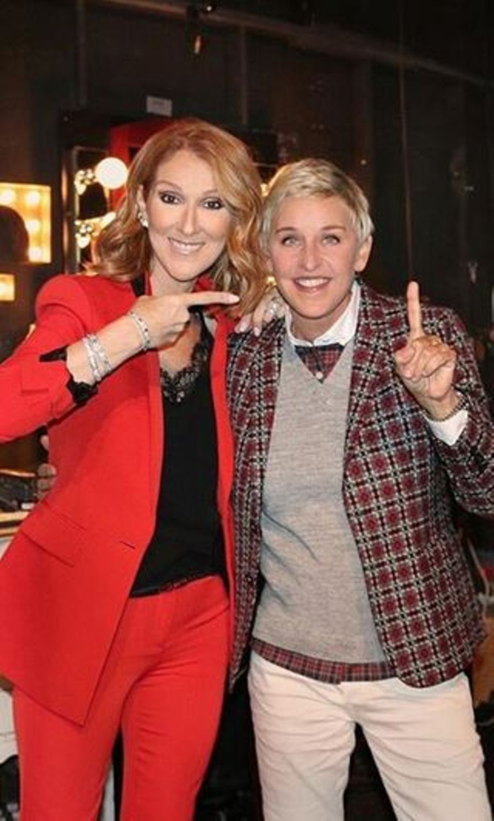 Céline Dion fröhlich bei US-Talk-Star Ellen DeGeneres. Hier rappte sie sogar – und bekam tosenden Applaus
