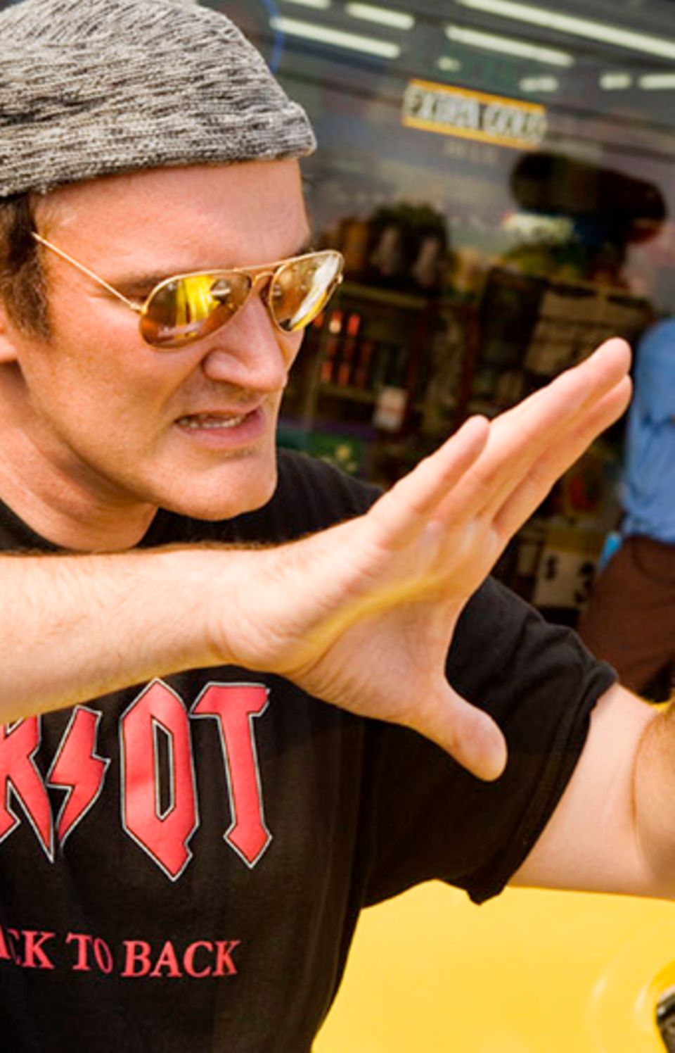 Quentin Tarantino bei der Arbeit