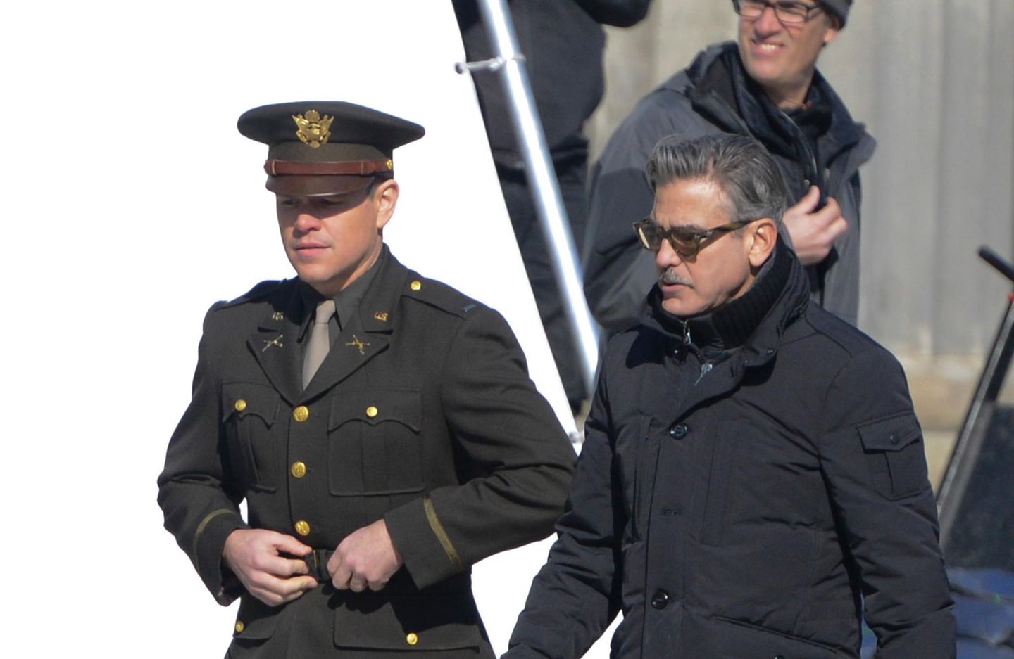 25. März 2013: Matt Damon und George Clooney drehen am Palais am Festungsgraben in Berlin "The Monuments Men".