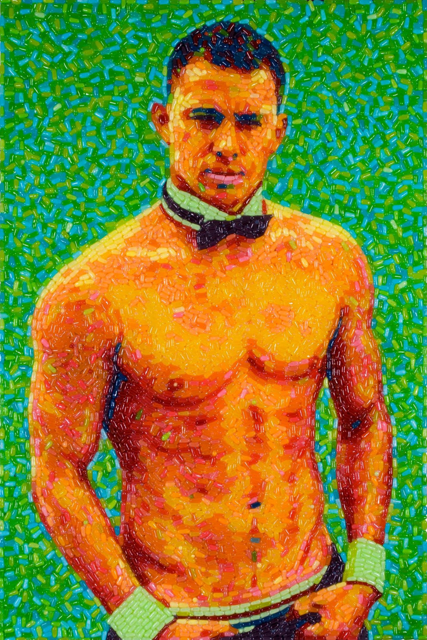 Der Künstler Jason Mecier zaubert ein Bild von Channing Tatum als "Magic Mike" aus Süßigkeiten.