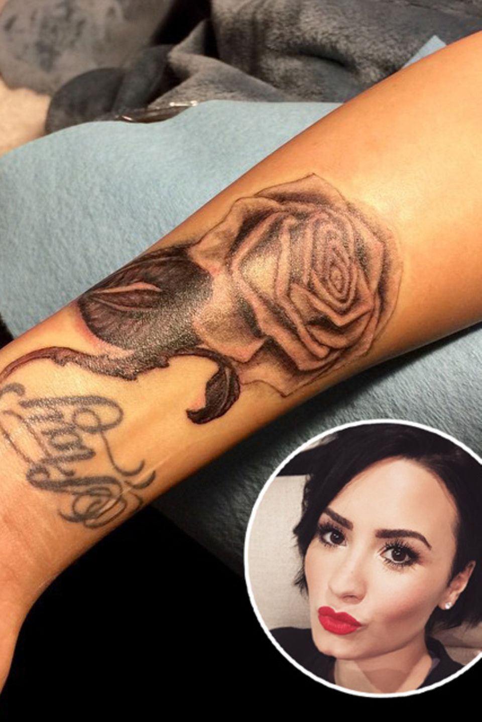 Mit diesem neuen Tattoo verdeckt Demi Lovato ihr altes ungeliebtes Lippen-Motiv. Zum Glück hat sie einen talentierten Bruder, der zufällig Tätowierer ist.