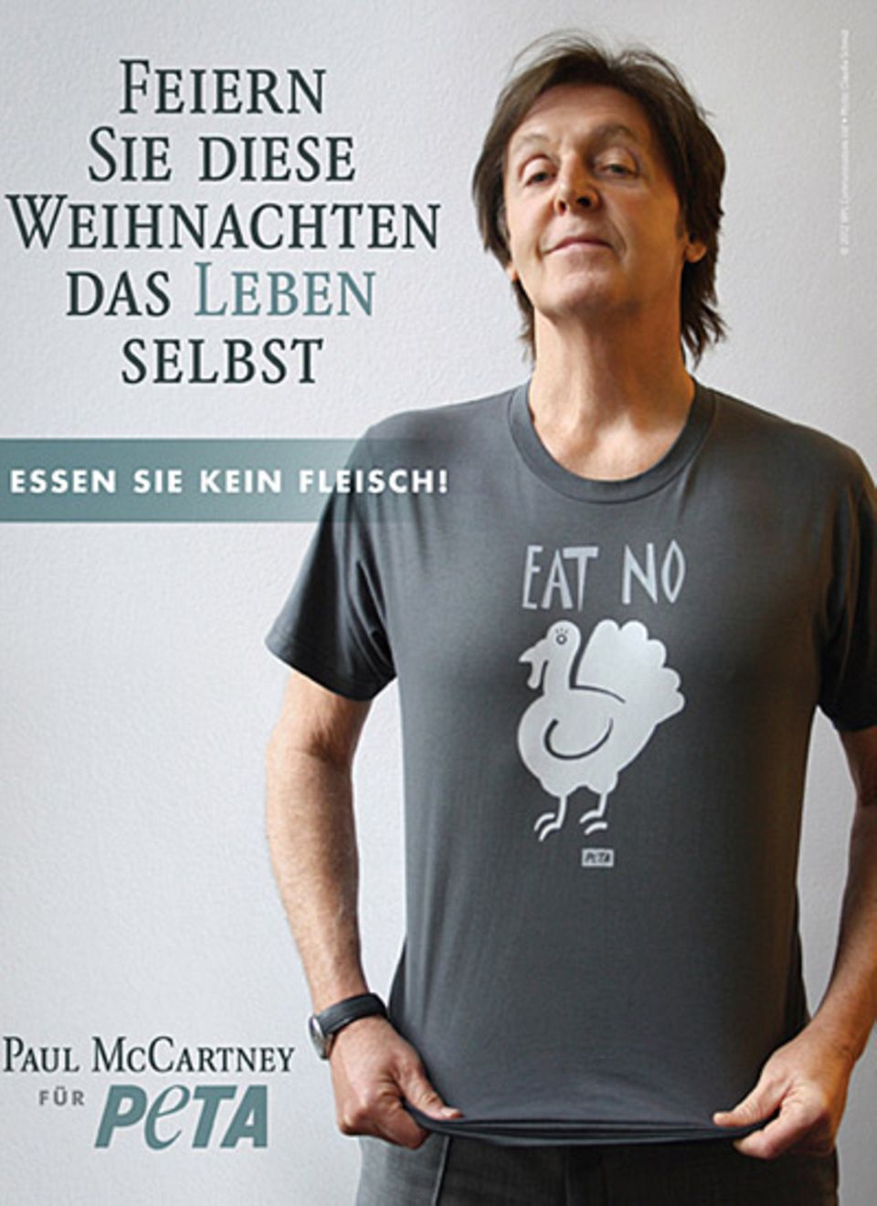 Paul McCartney ist seit über 30 Jahren Vegetarier und wünscht sich von seinen Mitmenschen, an Weihnachten auf Fleisch zu verzich Paul McCartney ist seit über 30 Jahren Vegetarier und wünscht sich von seinen Mitmenschen, an Weihnachten auf Fleisch zu verzich