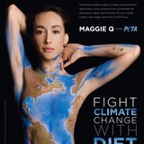 Die Schauspielerin Maggie Q zeigt für Umwelt und Tiere nackte Haut: Nur mit einem Bodypainting der Erde bedeckt wirbt sie unter dem Motto "Klimawandel durch Ernährungswandel bekämpfen" für die aktuelle Peta-Kampagne.