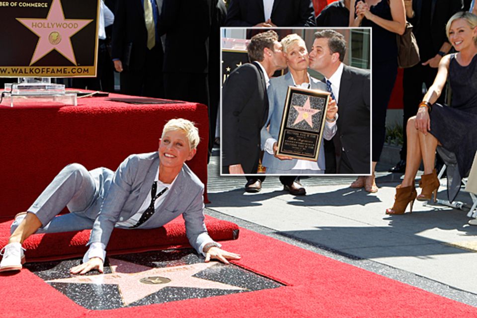4. September 2012: Ellen DeGeneres bekommt einen Stern auf dem "Walk of Fame". Zum Gratulieren gekommen sind ihre Frau Portia de 4. September 2012: Ellen DeGeneres bekommt einen Stern auf dem "Walk of Fame". Zum Gratulieren gekommen sind ihre Frau Portia de