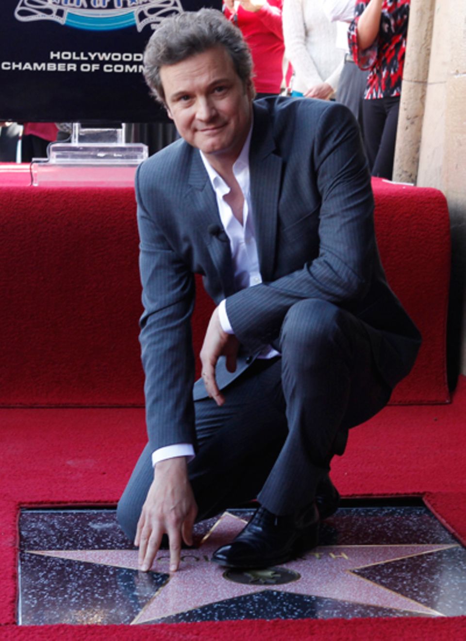13. Januar 2011: Ein Hollywood-Stern für den Briten: Colin Firth dankt unter Tränen und am allermeisten seiner Frau, als er sein 13. Januar 2011: Ein Hollywood-Stern für den Briten: Colin Firth dankt unter Tränen und am allermeisten seiner Frau, als er sein