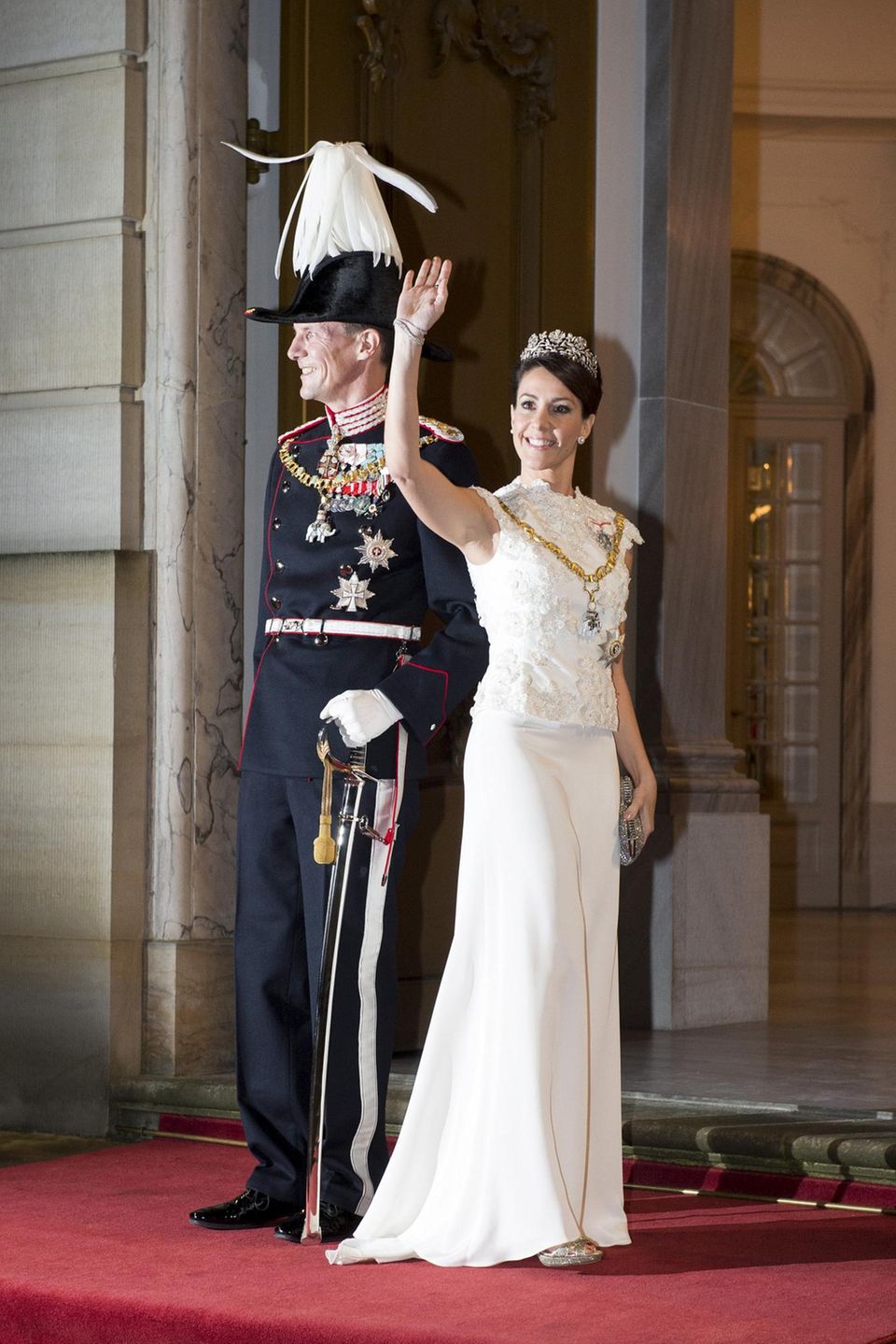 1. Januar 2016  Prinz Joachim und Prinzessin marie erscheinen zu dem traditionellen Neujahrsempfang auf Schloss Amalienborg in Kopenhagen.