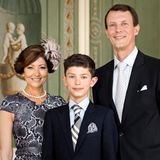 18. Mai 2013  Prinz Nikolai feiert Konfirmation. An einer Seite stehen seine Mutter Gräfin Alexandra und sein Vater Prinz Joachim.
