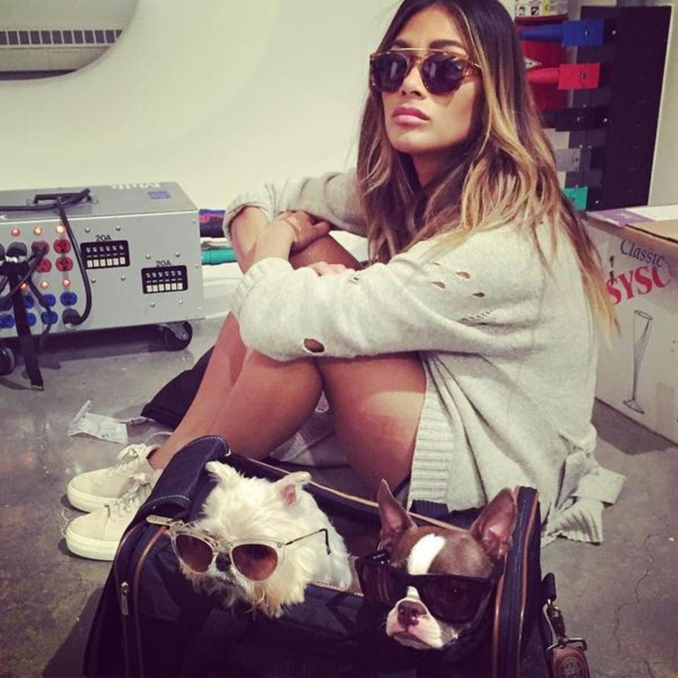 Nicole Scherzinger und ihre tierischen Kumpels chillen ne Runde.