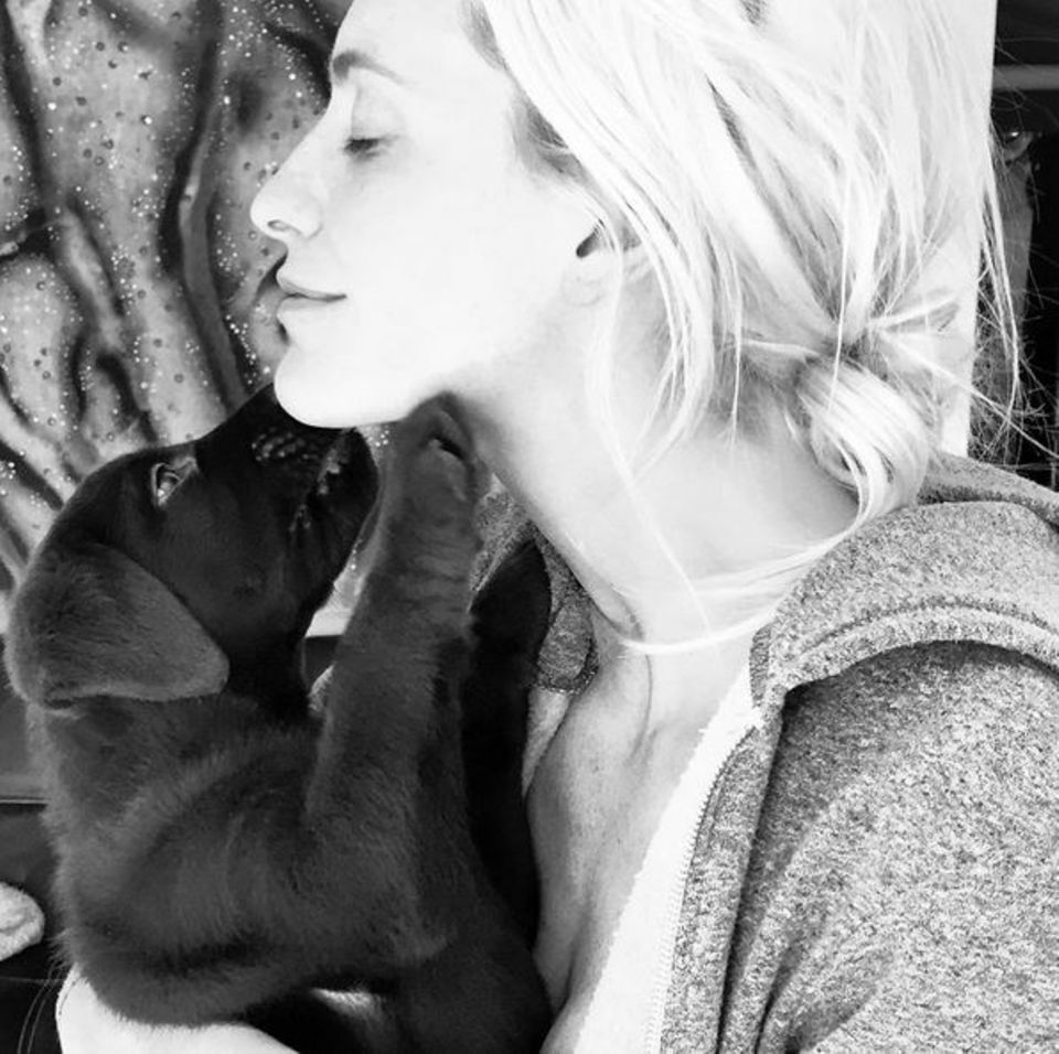 Wie kuschelig! Poppy Delevingne kuschelt mit ihrem neuen vierbeinigen Freund Max. Wie kuschelig! Poppy Delevingne kuschelt mit ihrem neuen vierbeinigen Freund Max.