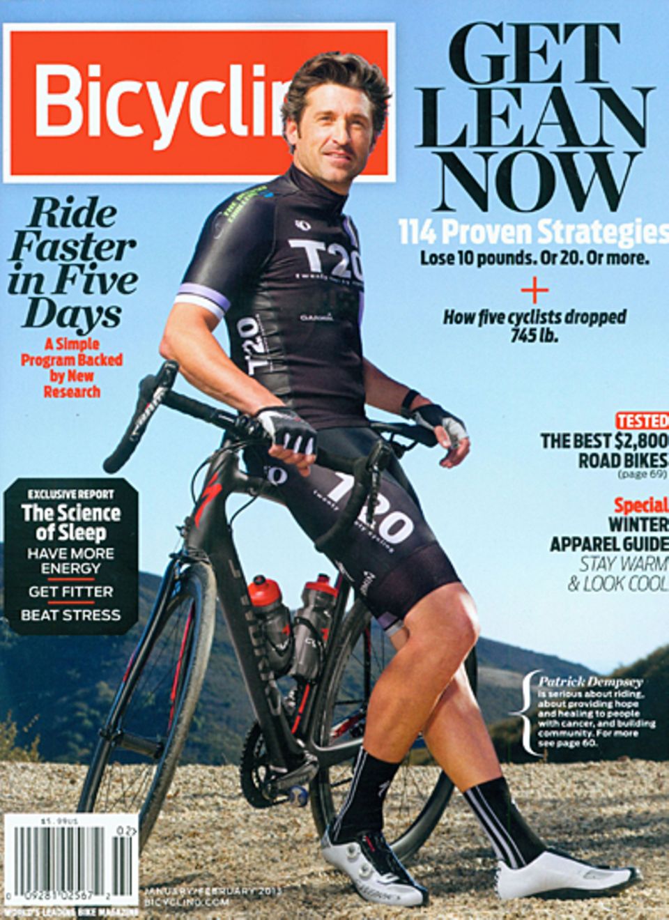 7. Dezember 2012: Das Radfahren ist Patrick Dempseys große Leidenschaft. Der "Grey's Anatomy"-Star ist daher auf dem Cover der Z 7. Dezember 2012: Das Radfahren ist Patrick Dempseys große Leidenschaft. Der "Grey's Anatomy"-Star ist daher auf dem Cover der Z