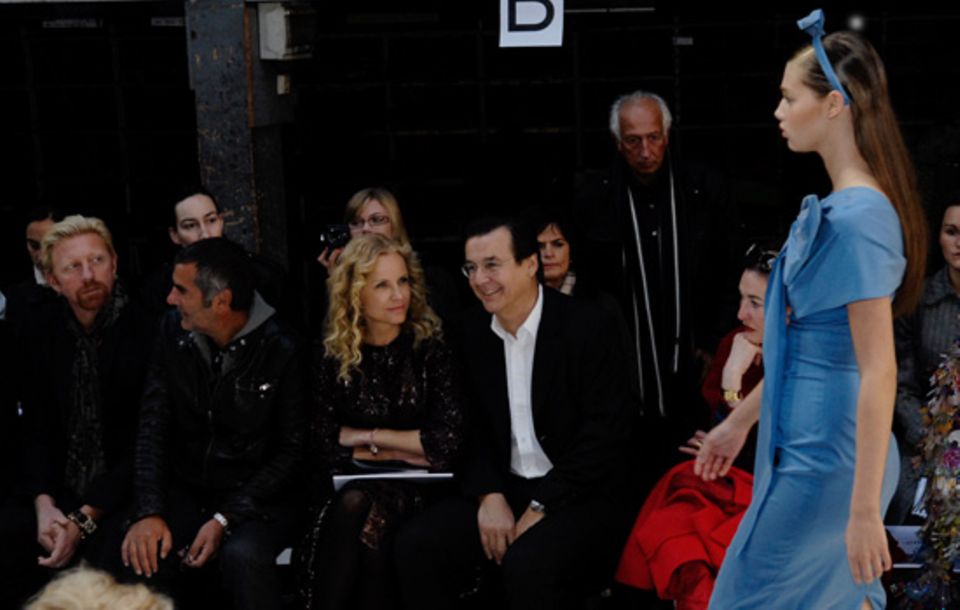 Paris Fashion Week: Boris Becker, Norbert Medus, Katja Burkard, Hans Mahr