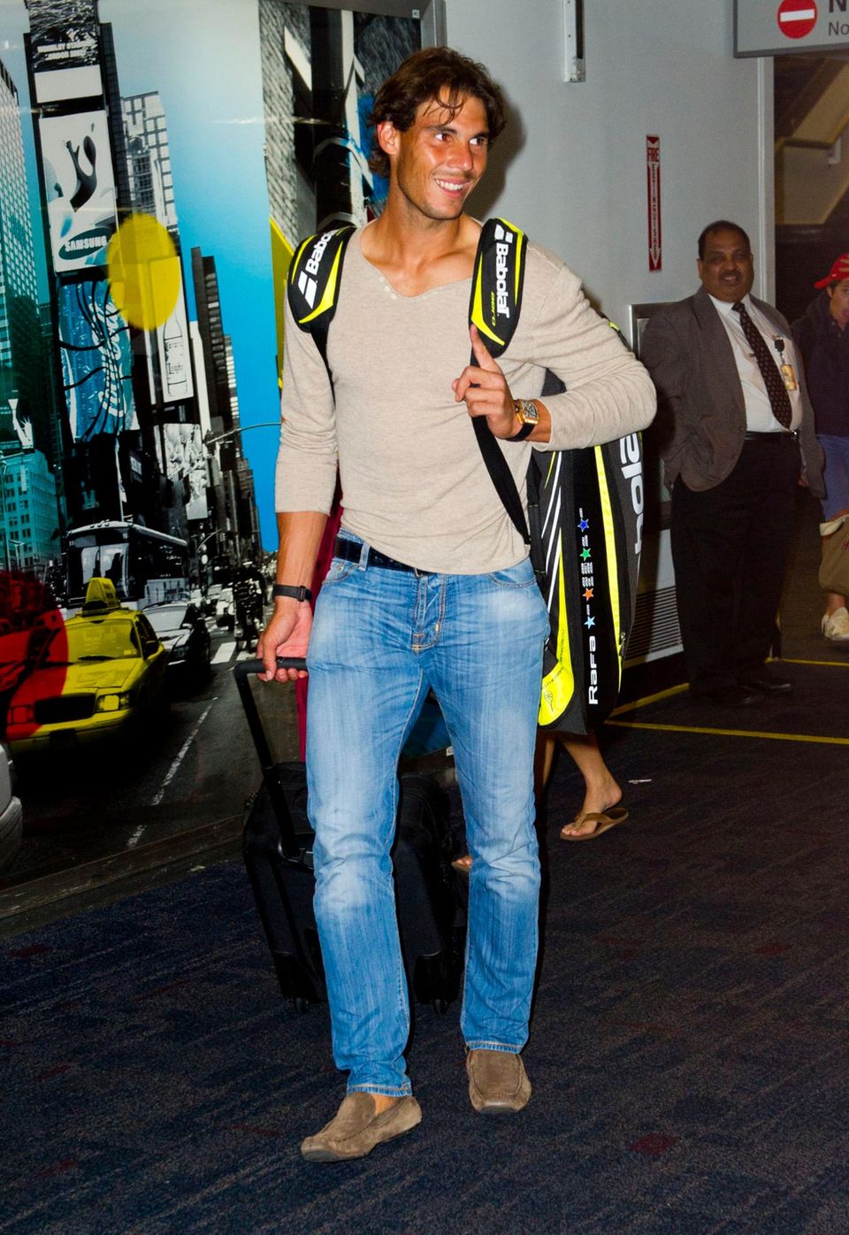 Wenn Tennisprofi Rafael Nadal auf dem New Yorker Flughafen LaGuardia landet, stehen die "US Open" vor der Tür. Wenn Tennisprofi Rafael Nadal auf dem New Yorker Flughafen LaGuardia landet, stehen die "US Open" vor der Tür.