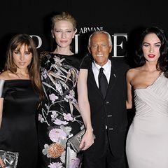 Viele Stars lieben den Maestro: Elsa Pataky, Cate Blanchett, Giorgio Armani und Megan Fox