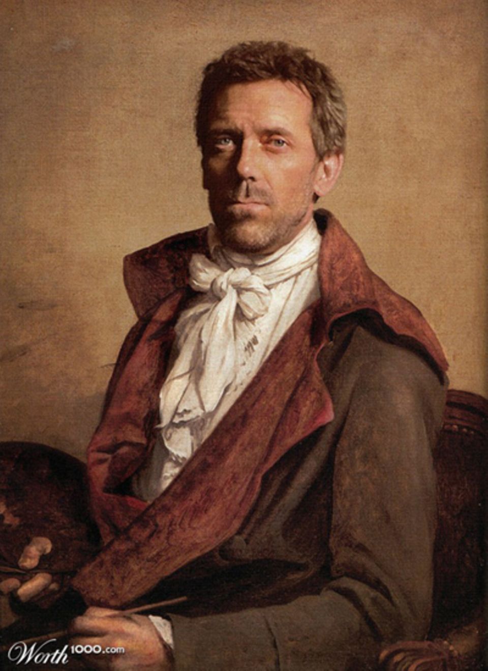 Hugh Laurie als Ölgemälde.