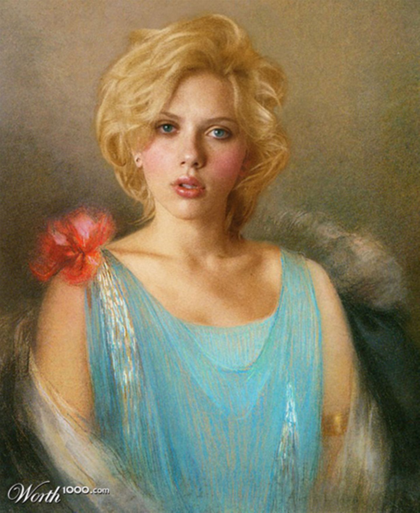 Scarlett Johansson als Ölgemälde.