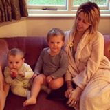 November 2013  Peaches Geldof lässt den Morgen mit ihren Jungs Phaedra und Astala ganz gelassen angehen.