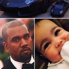 Dezember 2013  Wie der Vater - so die Tochter. Kim Kardashian teilt über Instagram ein Foto vom Wagen ihres Freunds Kanye West und dem kleineren Pendant ihrer Tochter North.