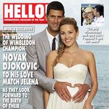 10. Juli 2014:  Nur wenige Tage nach seinem Wimbledon-Sieg hat Novak Djokovic seiner schwangeren Verlobten Jelena Ristic in Montenegro das Jawort gegeben.