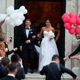 Ja, sie haben sich getraut! Fußballstar Bastian Schweinsteiger und die schöne Tennisspielerin Ana Ivanovi? haben in Venedig geheiratet.