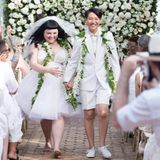 1. Juni 2013: Hochzeit ganz in Weiß: "Gossip"-Frontfrau Beth Ditto hat auf Hawaii ihrer Partnerin Kristin Ogata das Ja-Wort gegeben. Die Sängerin trug ein Kleid von Jean Paul Gaultier.